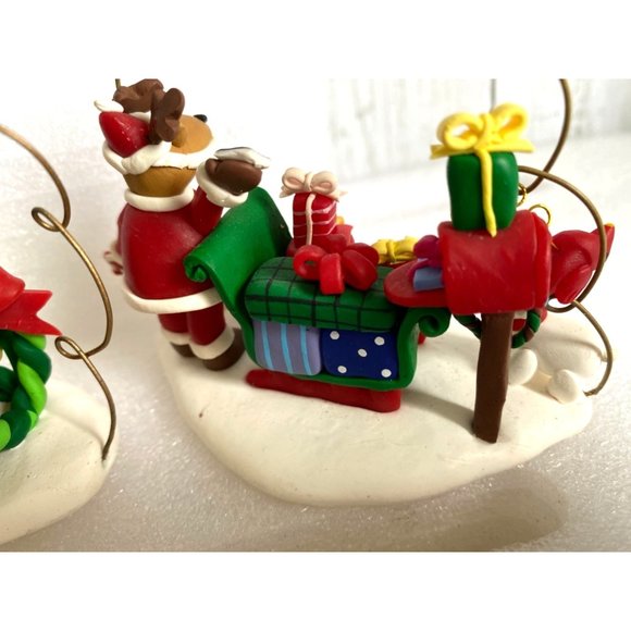 Christmas Figurine, Handmade vintage Reindeer Santa Was Sleigh - Picture 7 of 13